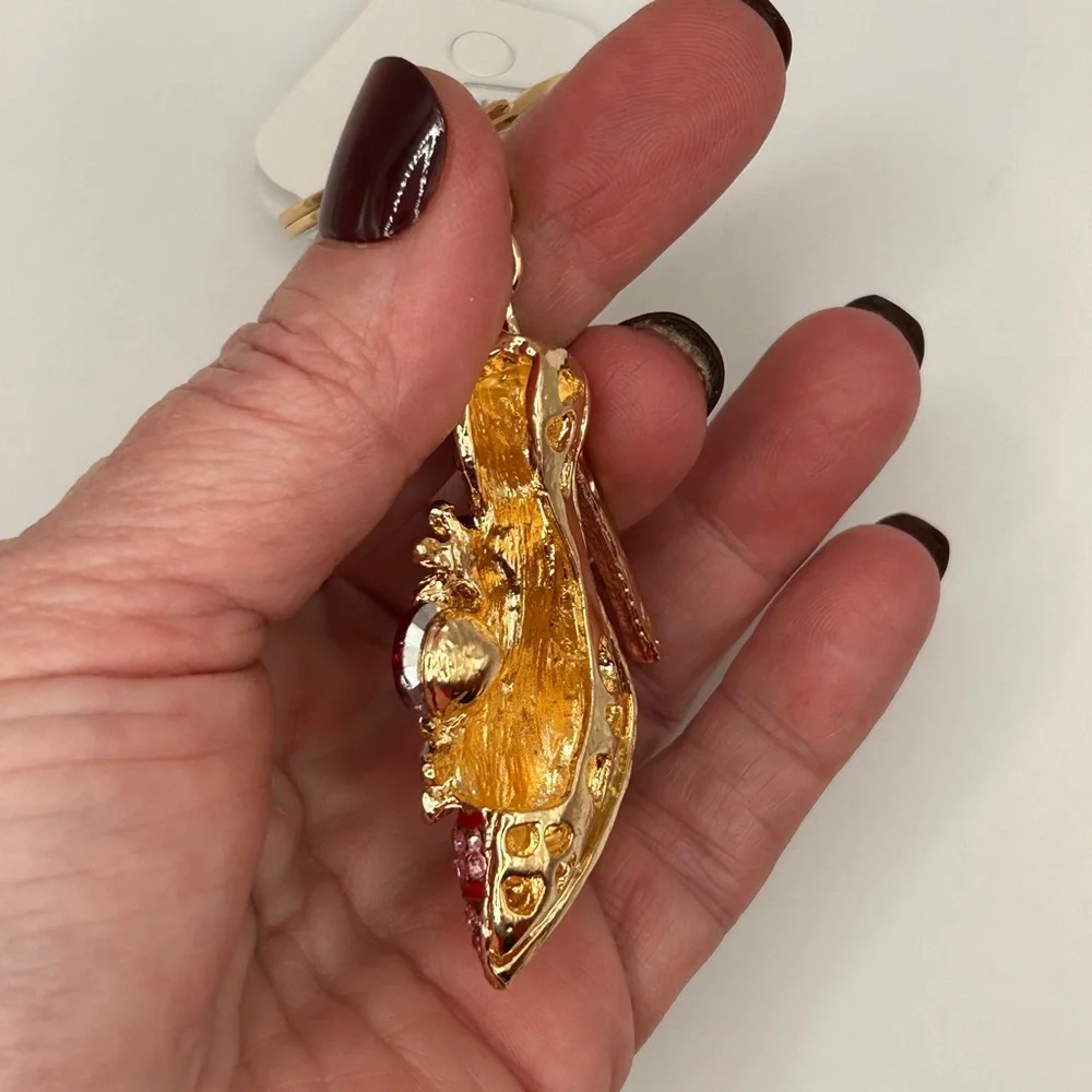 Bling Pink & Gold High Heel Keychain/Bag Charm with Floral Accents